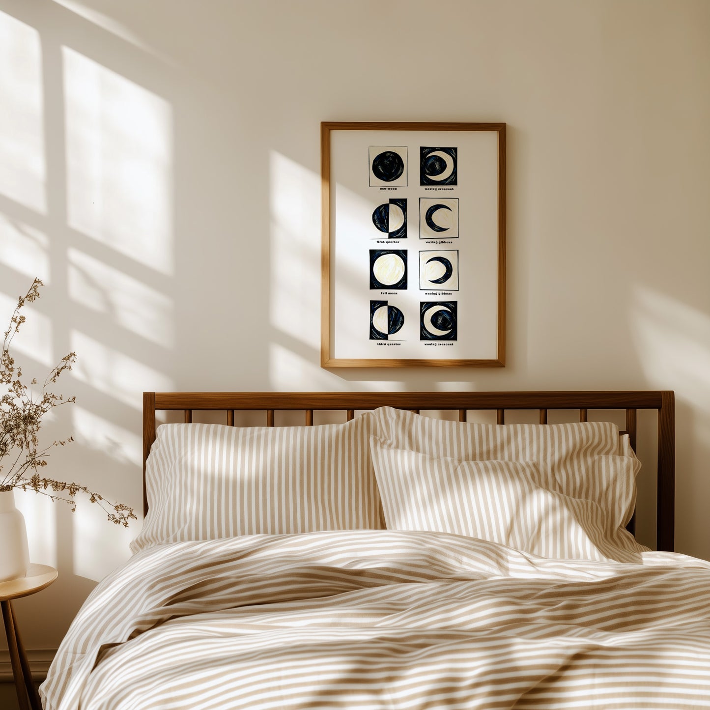 Black And White Moon Phases Art Print
