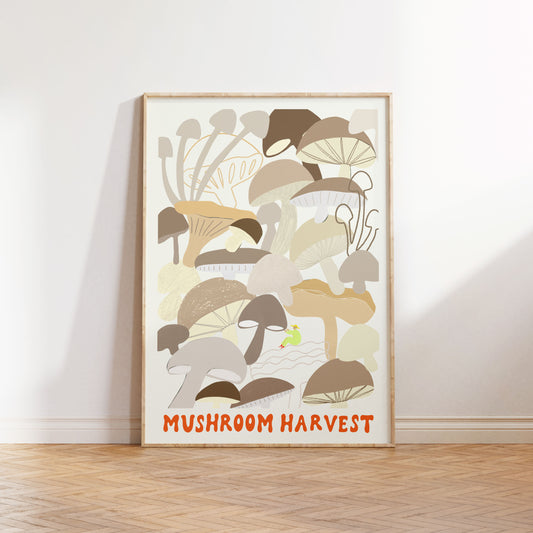 Mushroom Harvest Art Print A5
