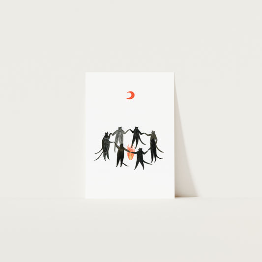 Mystic Cats Art Print A5