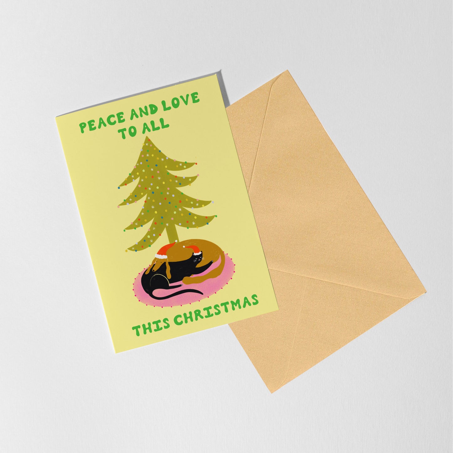Peace And Love Christmas Card