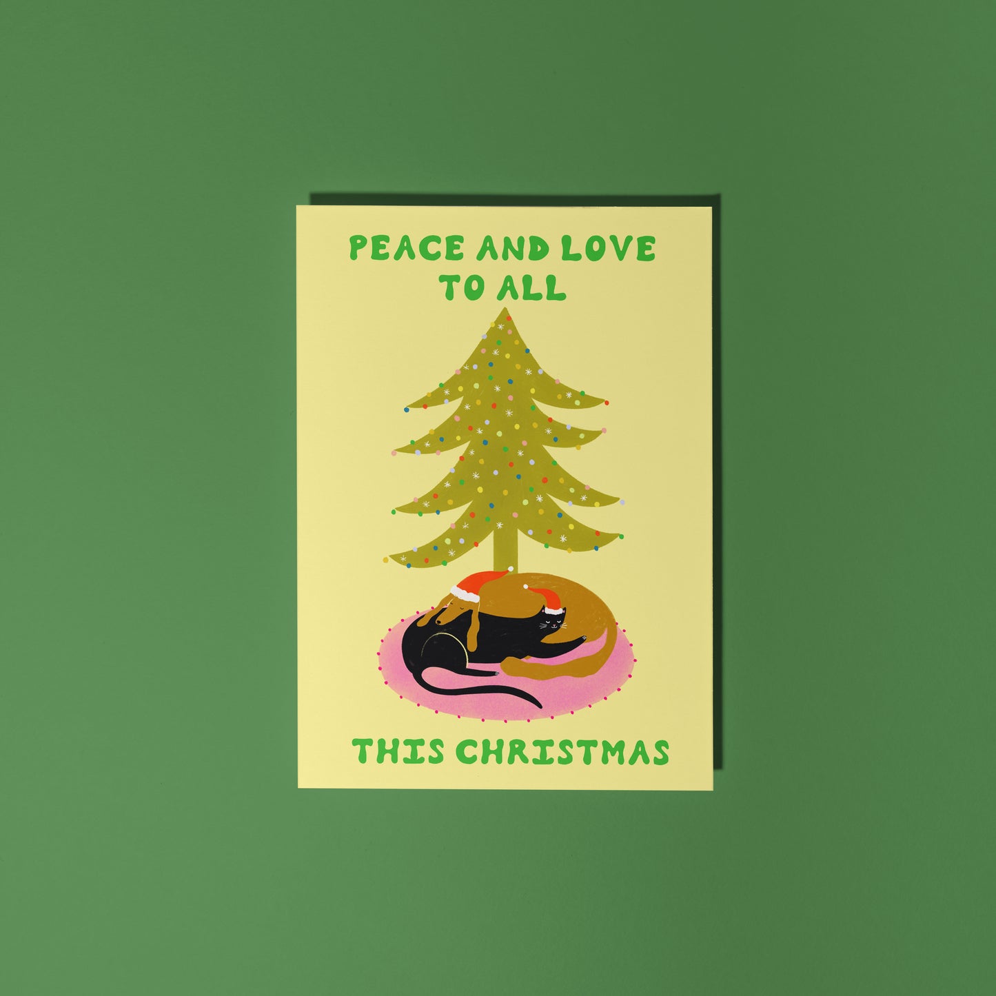 Peace And Love Christmas Card