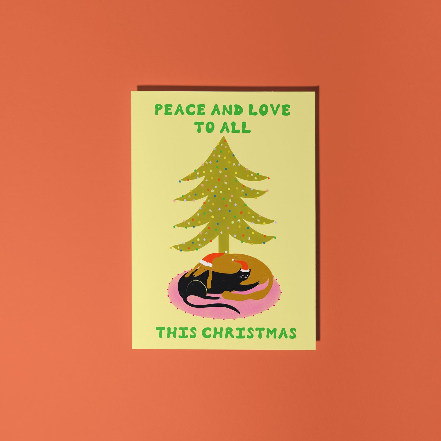 Peace And Love Christmas Card