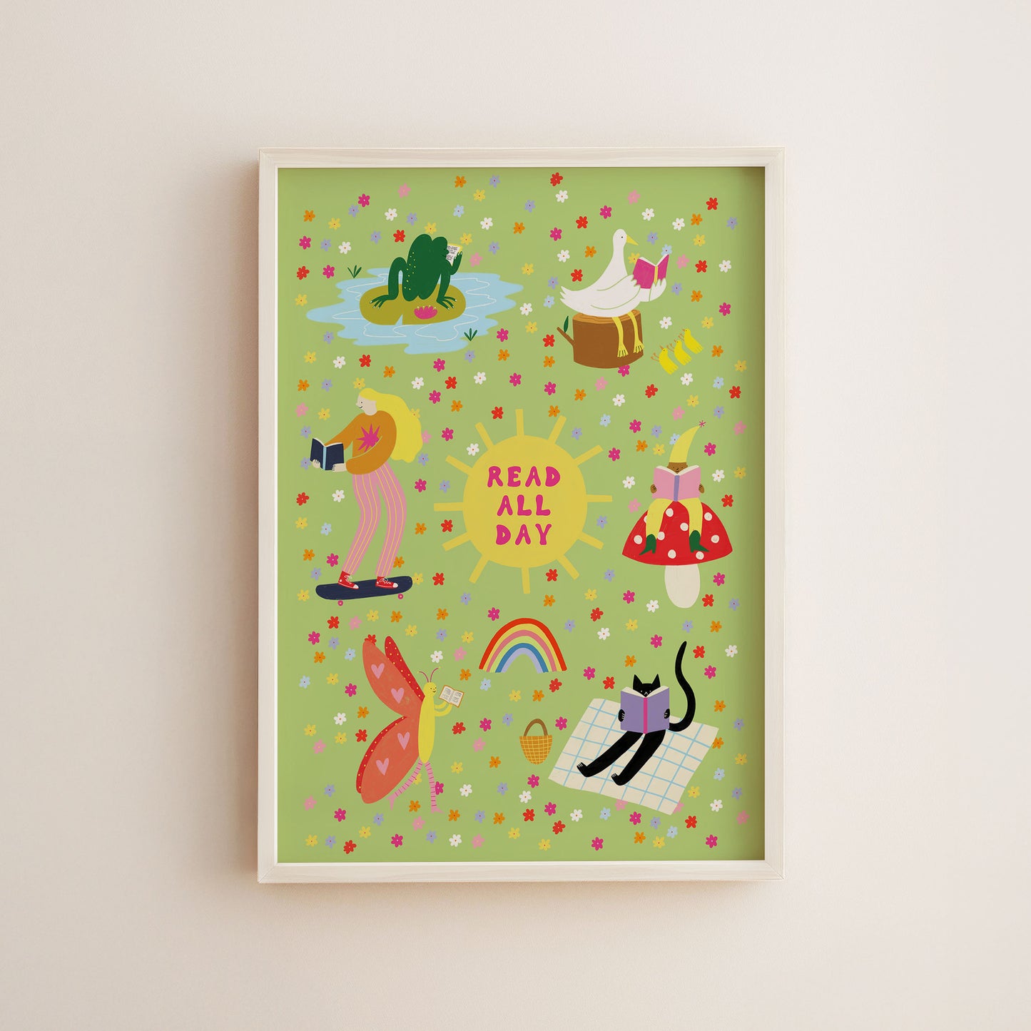 Read All Day Art Print