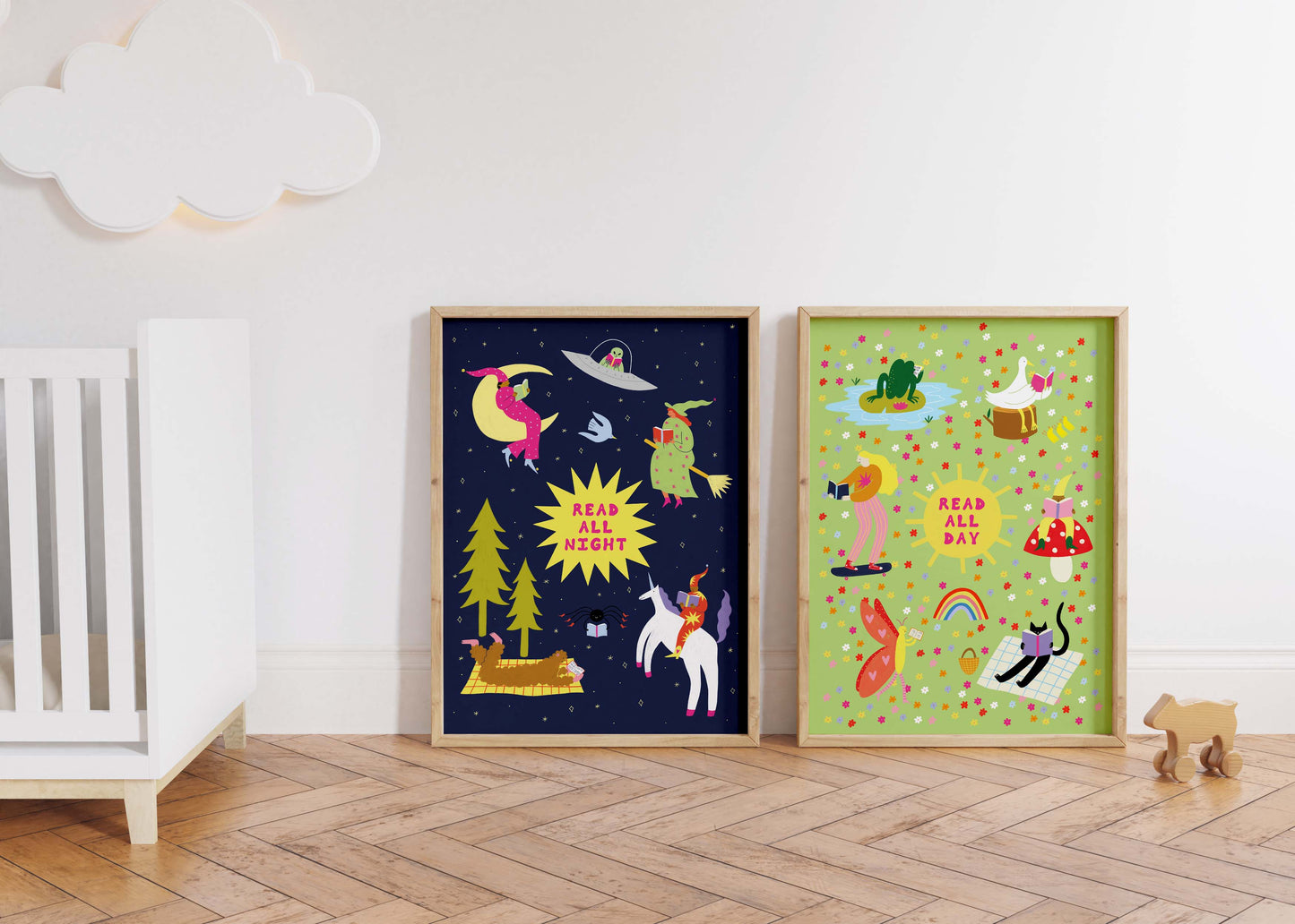 Read All Day Art Print