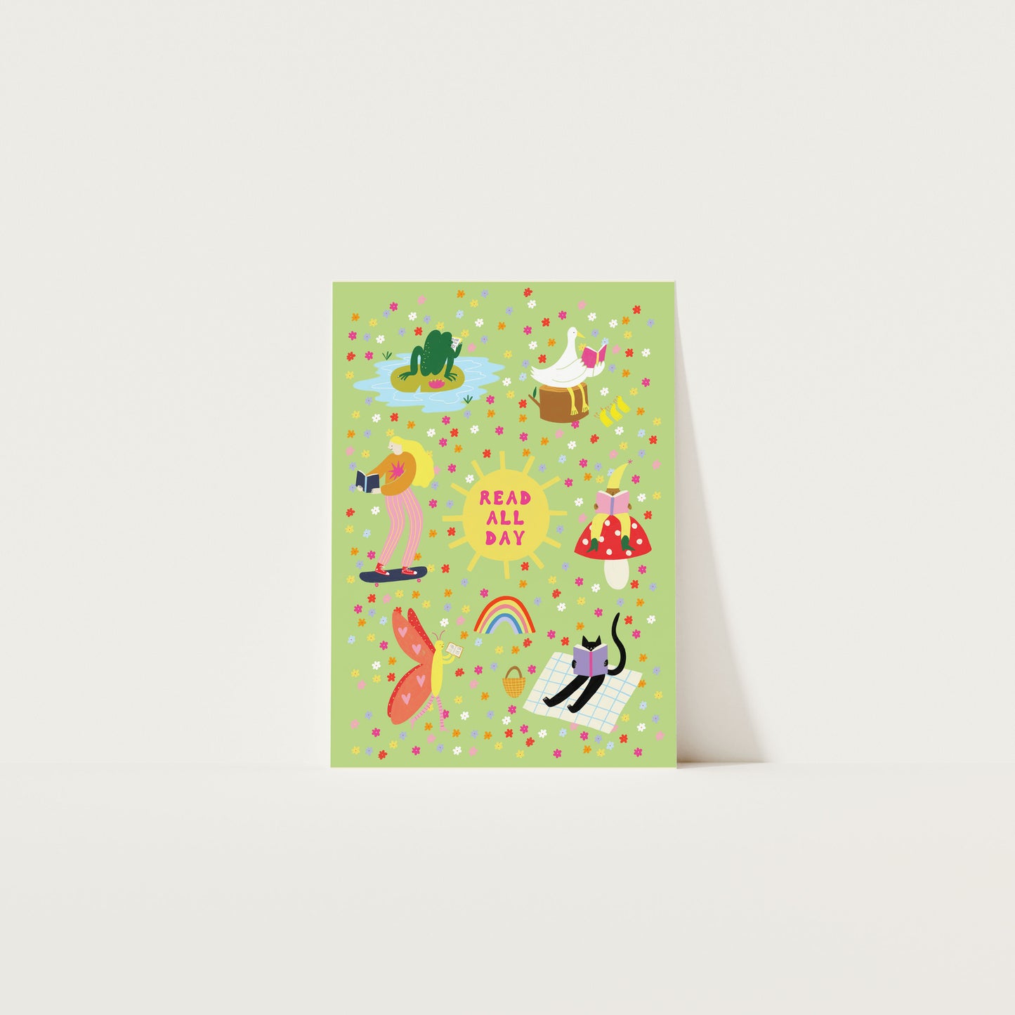 Read All Day Art Print