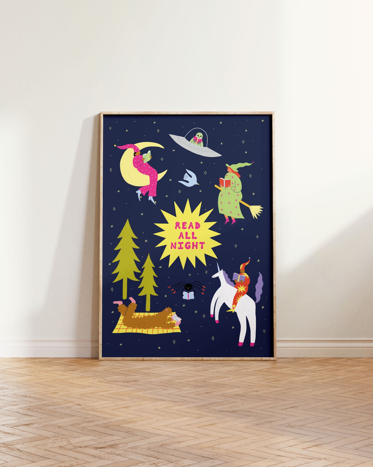 Read All Night Art Print