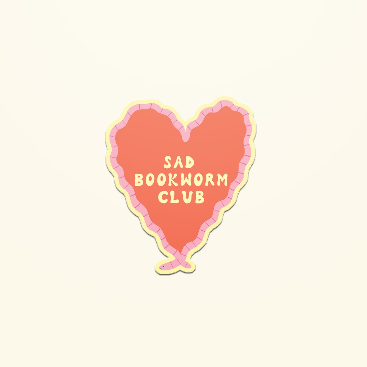 Sad Bookworm Club Sticker