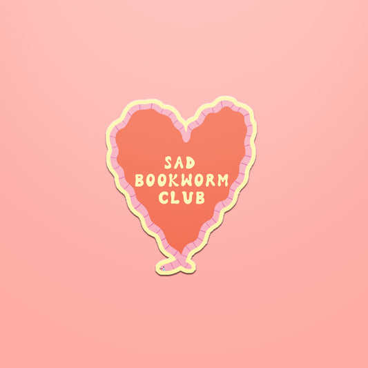 Sad Bookworm Club Sticker
