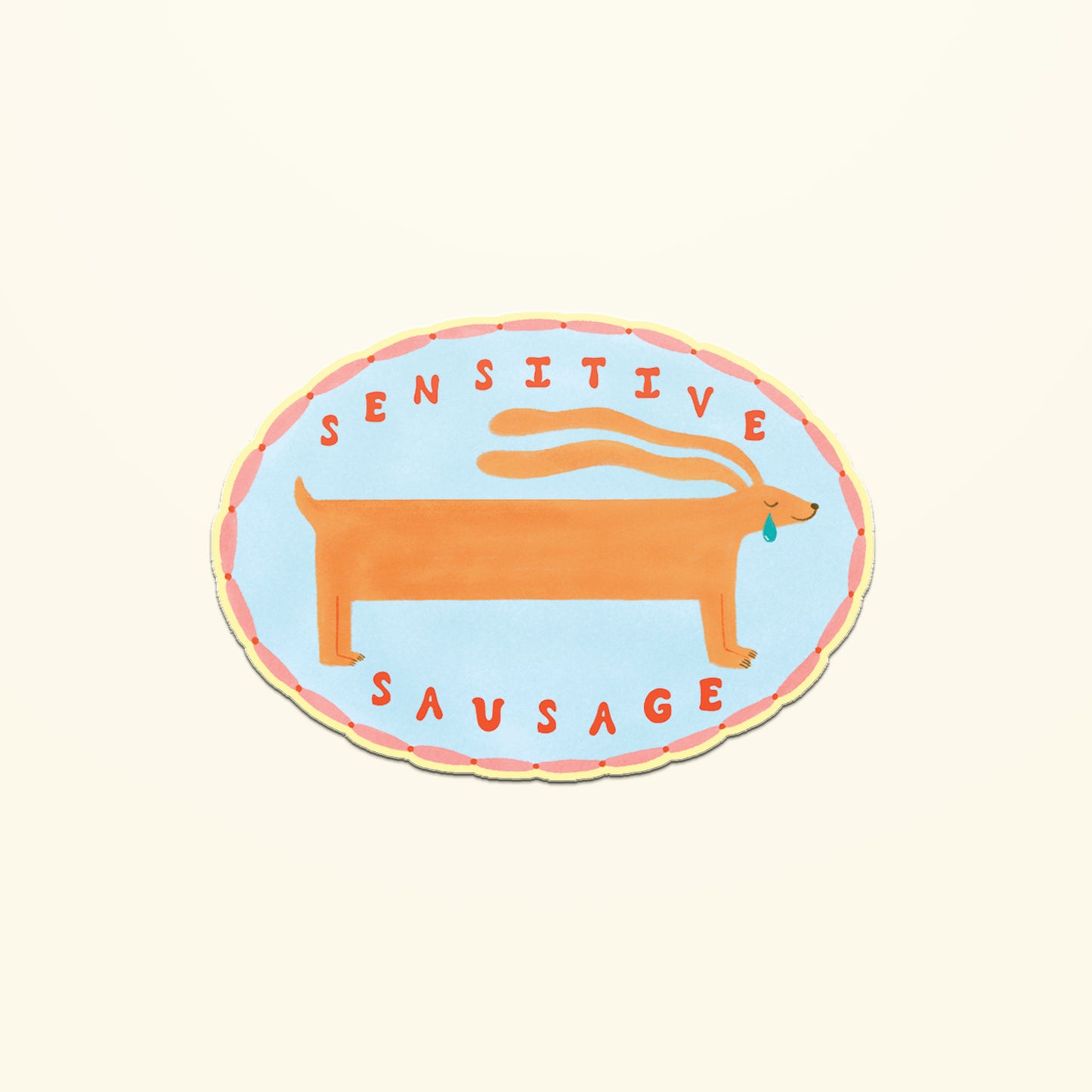 Sensitive Sausage Sticker