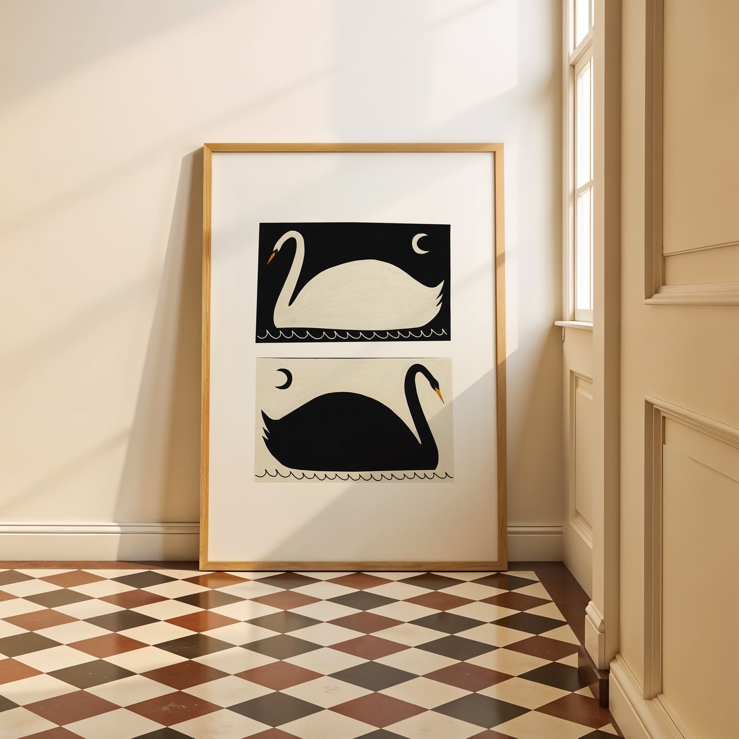 Black And White Swans Art Print