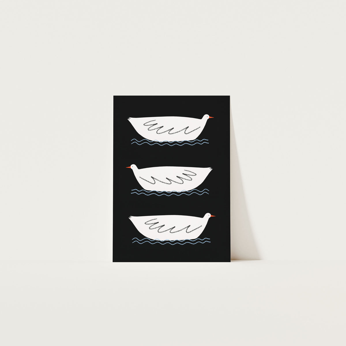 Three Ducks Art Print A4