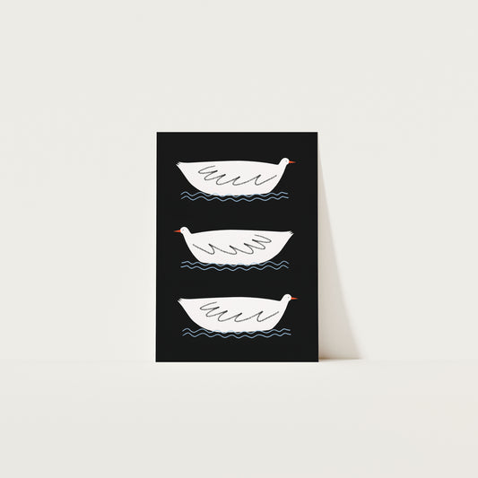 Three Ducks Art Print A3