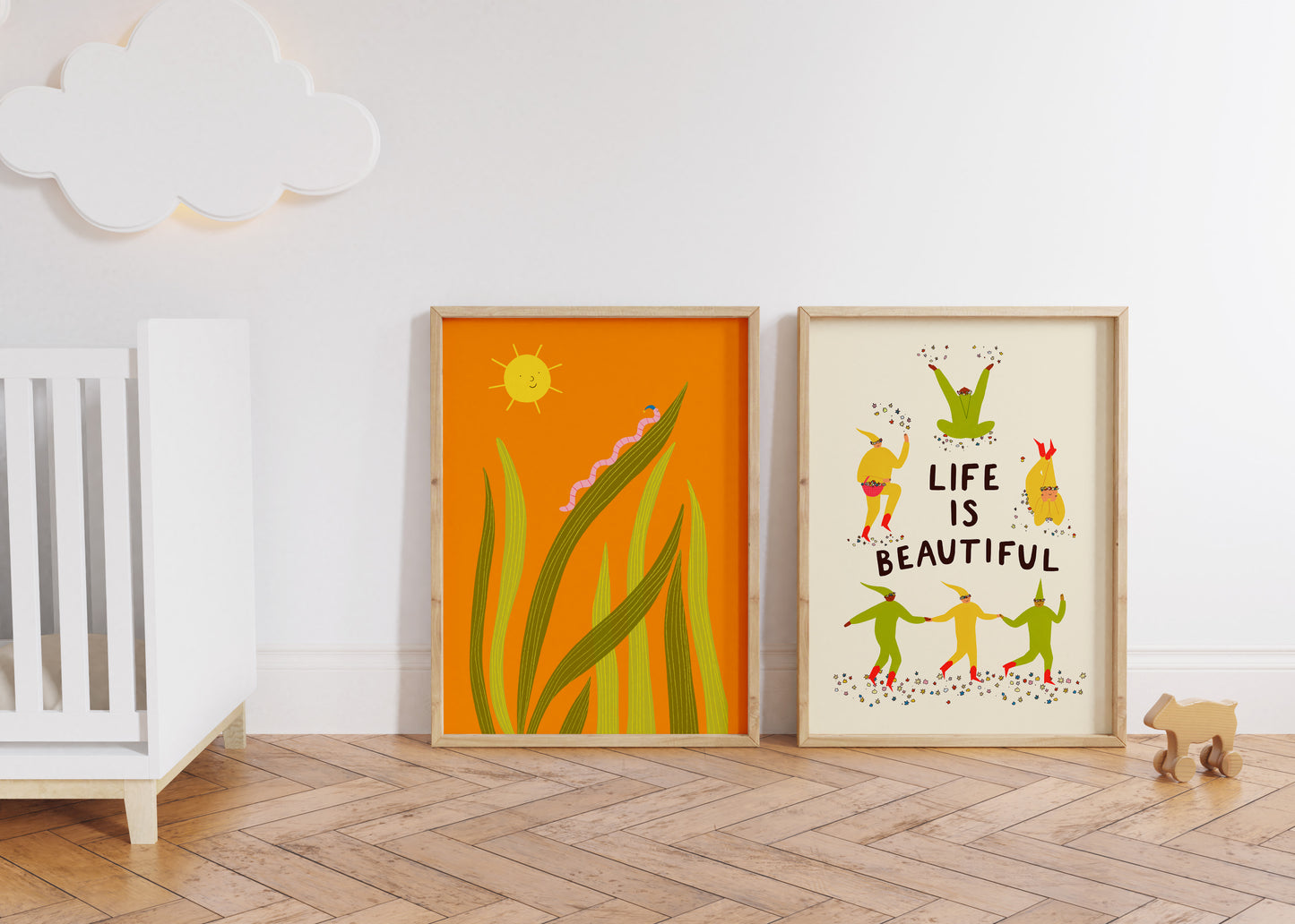 Folky Worm Art Print